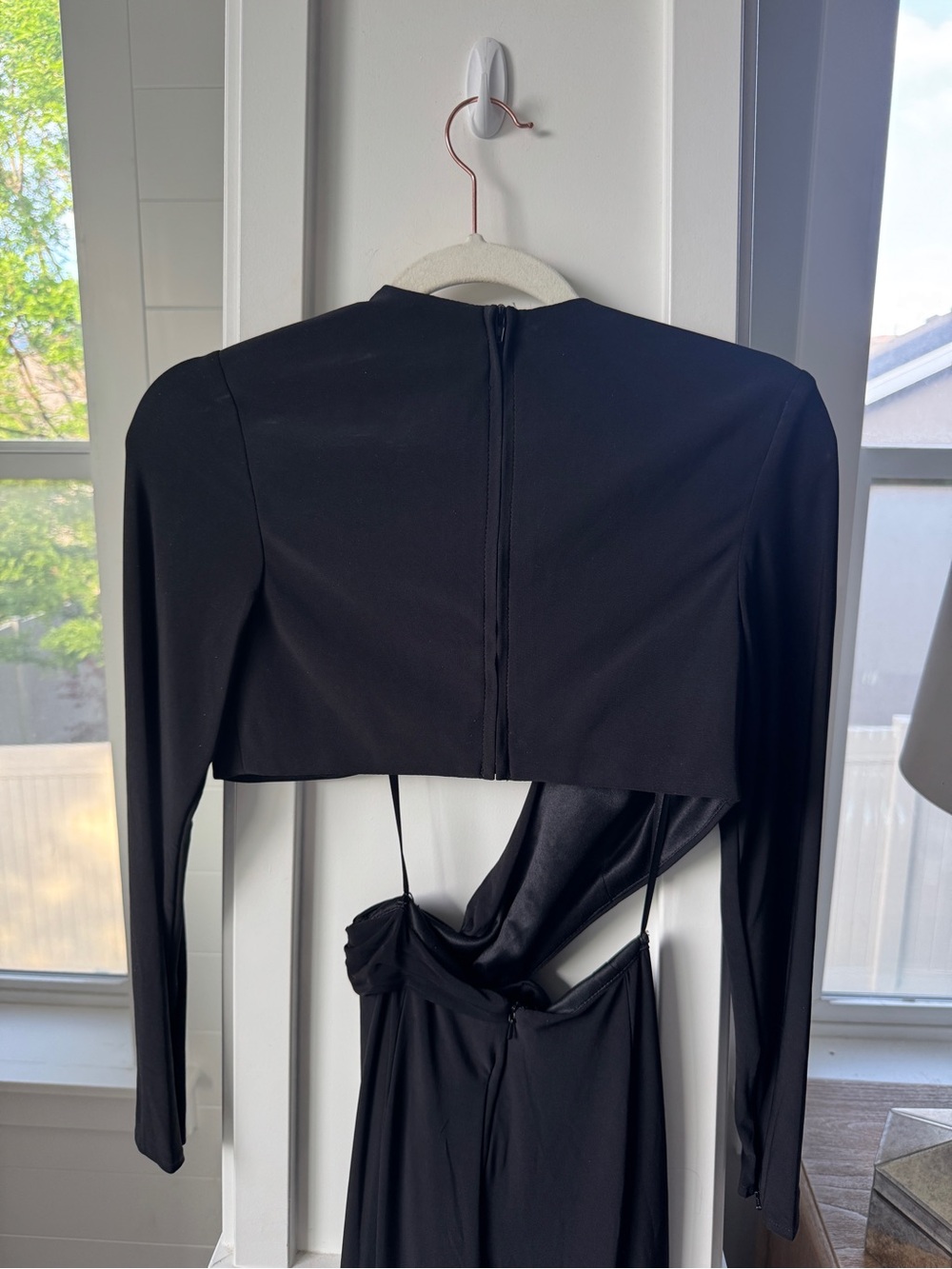 Mac Duggal 27426 Black Cutout High Slit Formal Gown NWT - Picture 5 of 6
